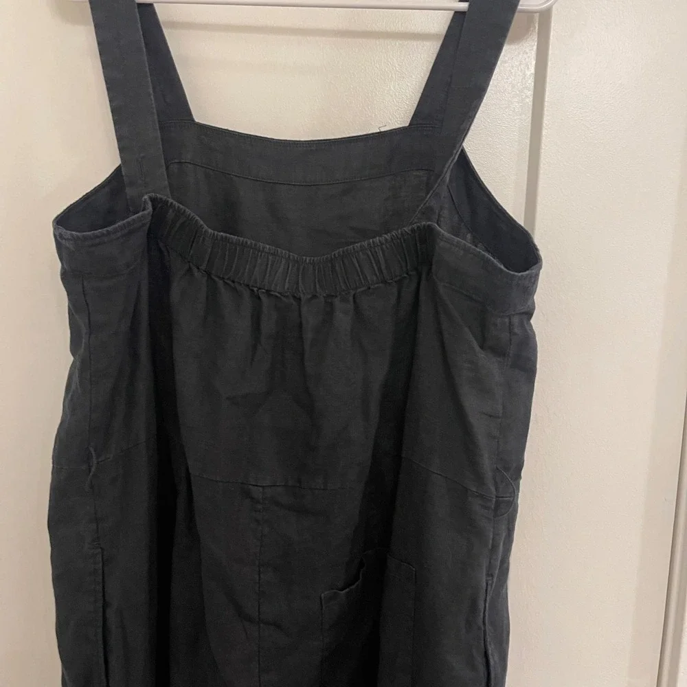 Quince Linen Black Jumpsuit Minimalist Chic Classic Luxury Basics Casual